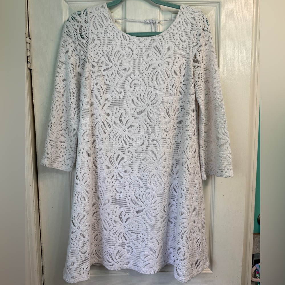 Lilly Pulitzer White Lace Long Sleeve Dress